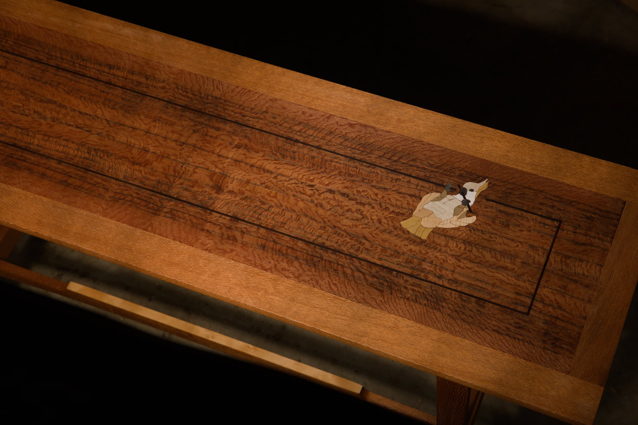 Hall Table with Cockatoo Marquetry Motif