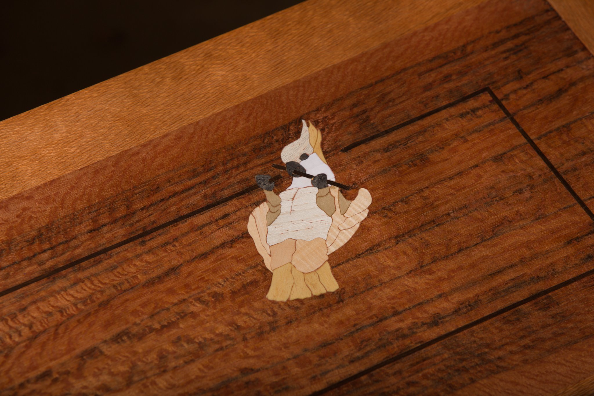 Hall Table with Cockatoo Marquetry Motif