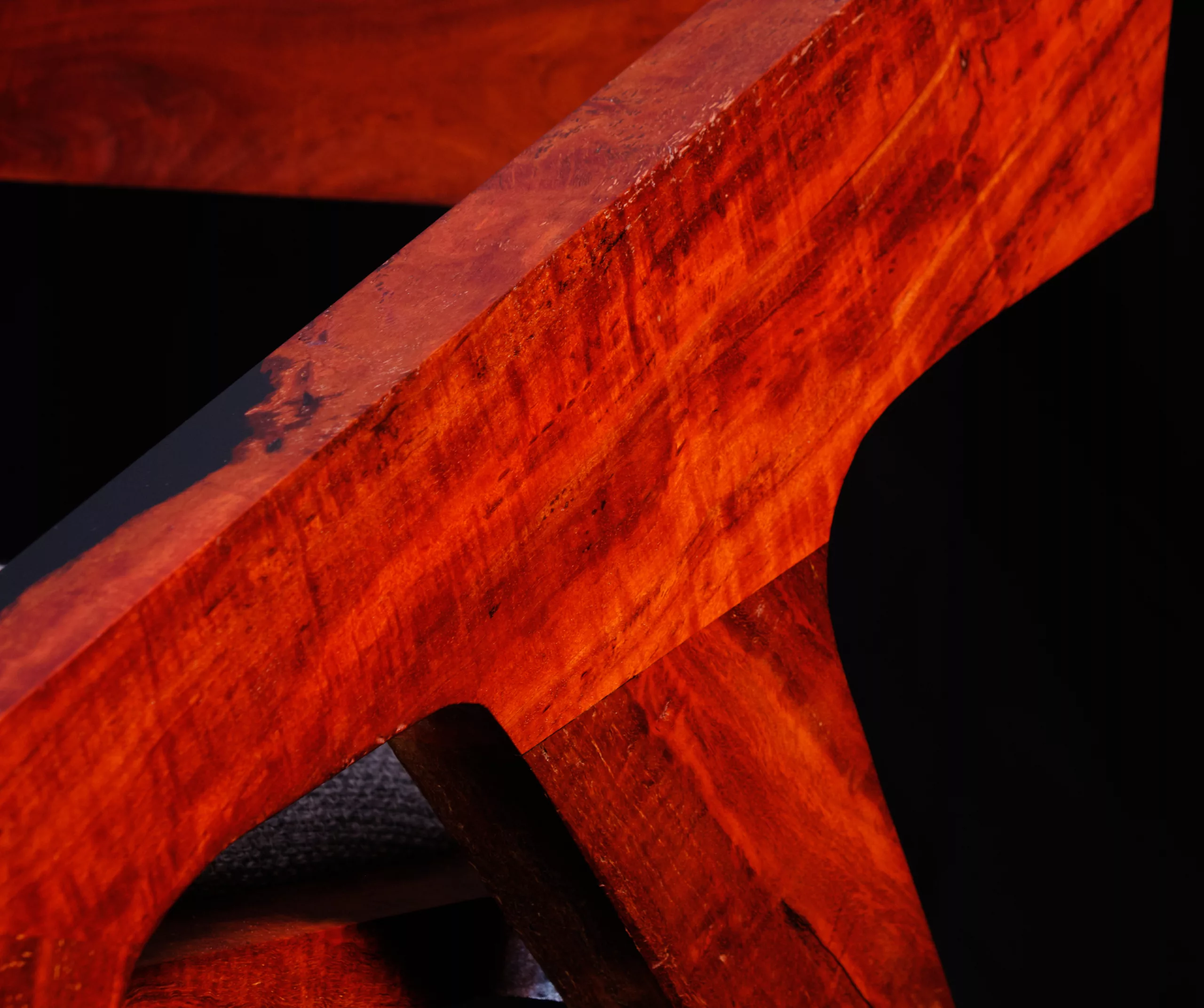 Mid-Century Modern Desk Chair in Highly Figured Red Gum
