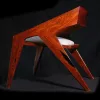 Mid-Century Modern Desk Chair in Highly Figured Red Gum - Image 3